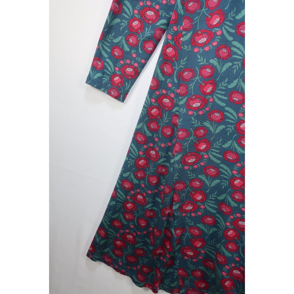 Gudrun Sjoden Floral Print Dress L Jersey Knit Lyocell Stretch Long Sleeve Boho - Picture 9 of 12